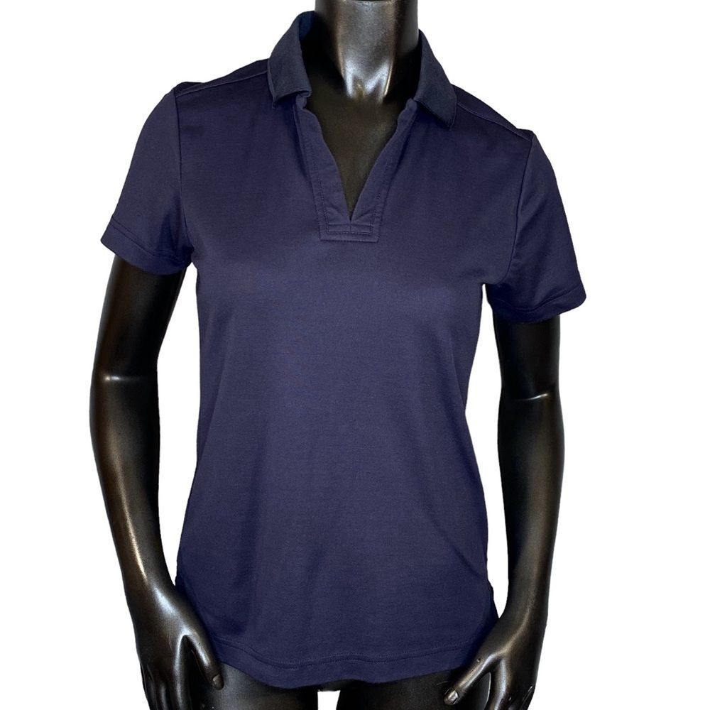 Devon & Jones Women's Navy Polo Shirt Size XS Golf Wear Short Sleeve Lightweight
